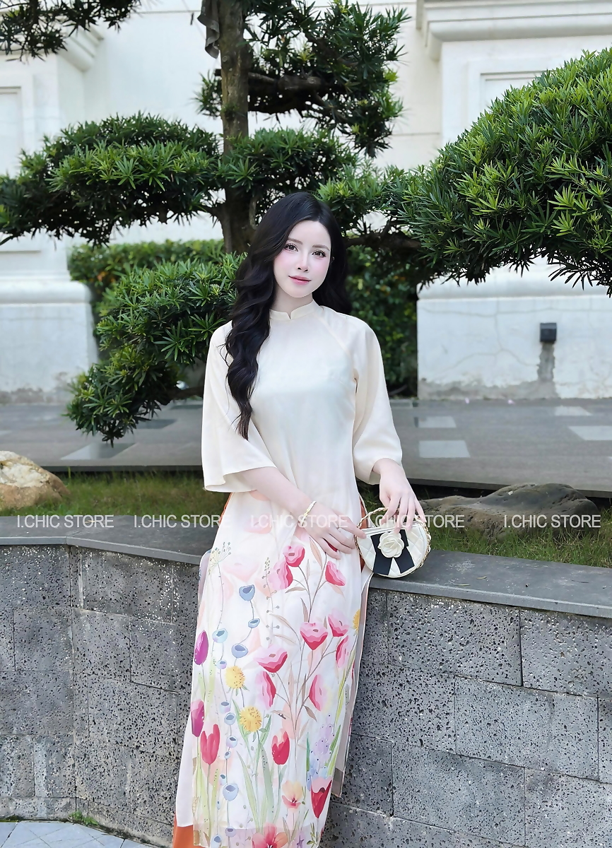 Áo Dài Ngọc Thảo Kem